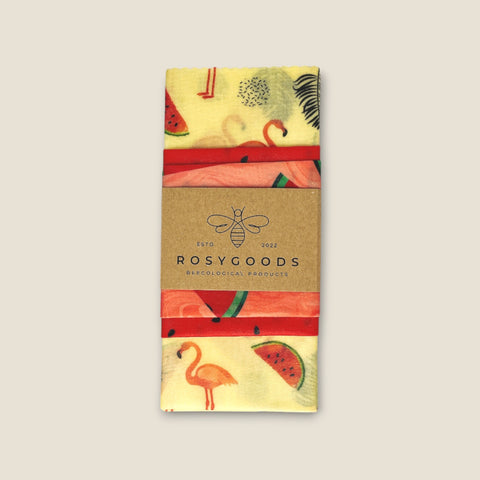 3-Pack Beeswax Wrap Flamingo