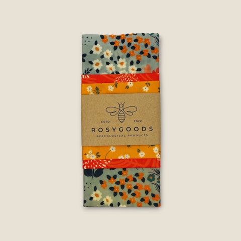 3-Pack Beeswax Wrap Floral